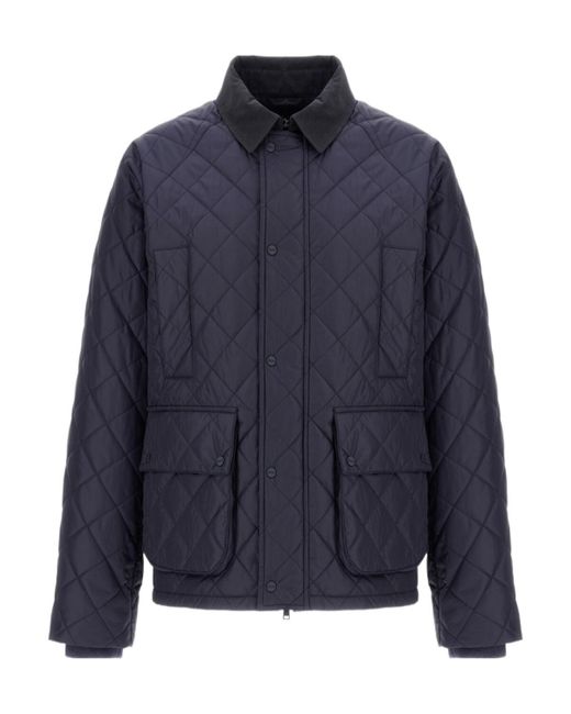 Herno Blue Long-Sleeved Cotton Jacket for men