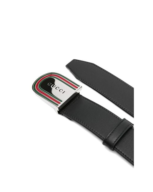 Gucci White Logo Engraved Belt for men