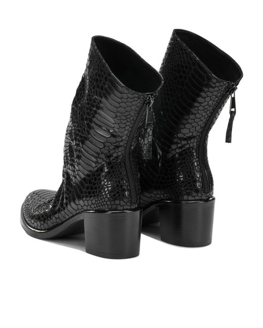 Strategia Black Round-Toe Ankle Boots