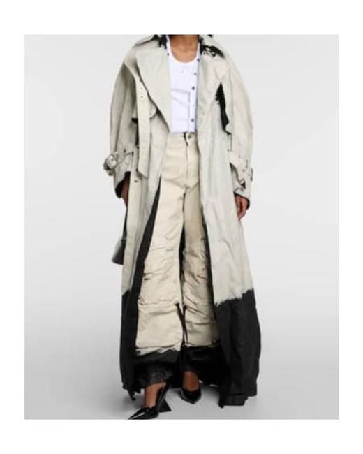 The Attico White Coated Denim Trench Coat