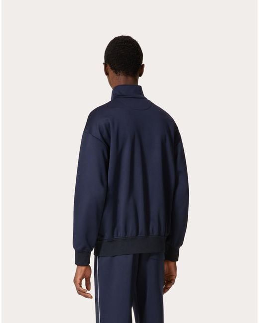 Valentino Blue Zip-Up High Neck Jacket for men