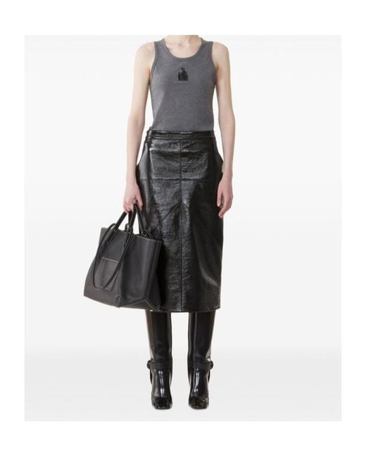 Lanvin Gray Mother And Daughter Embroidered Jersey Tank Top