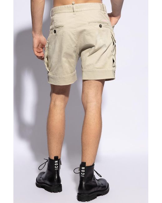 DSquared² Natural Multi-Pocket Shorts for men