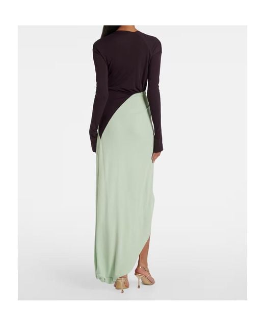 Victoria Beckham Green Long-Sleeved Dress