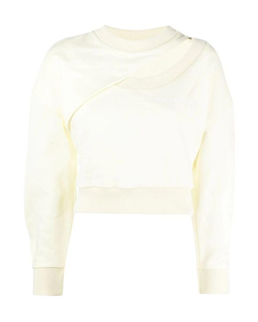 McQueen White Logo Embroidered Cut-Out Sweatshirt