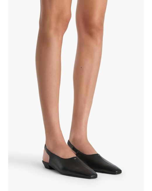 Khaite Black Celia Slingback Flat Shoes