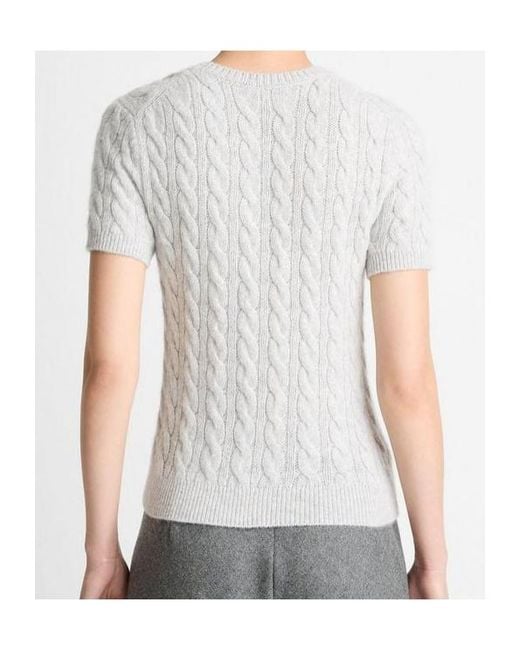 Vince Gray Cable-Knit T-Shirt