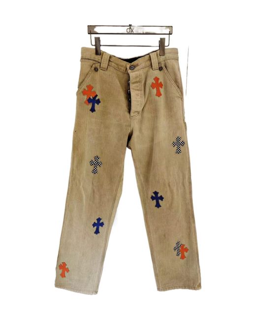 Chrome Hearts Natural Belt-Loop Casual Pants for men