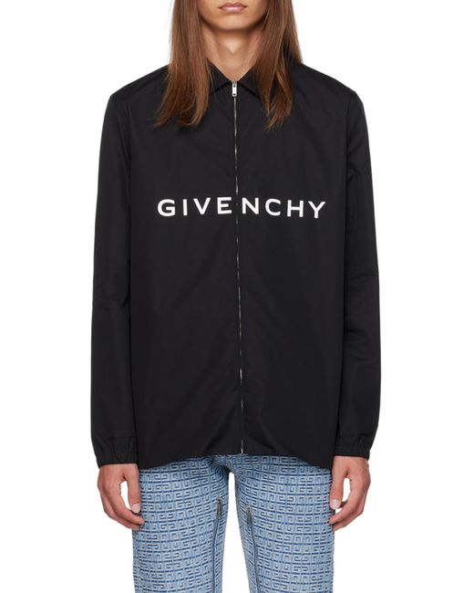 Givenchy Black Archetype Zipped Shirt for men