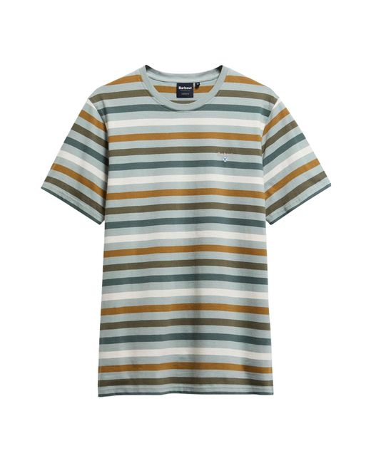 Barbour Green Striped T-Shirt for men