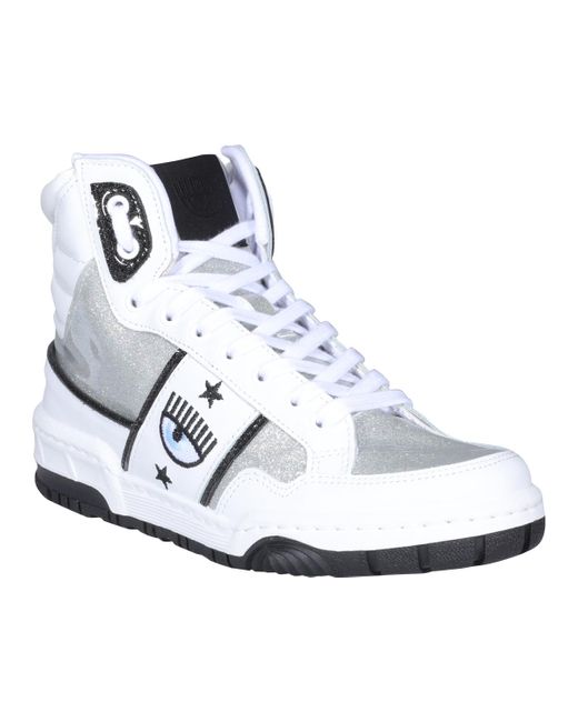 Chiara Ferragni White Cf-1 High-Top Sneakers