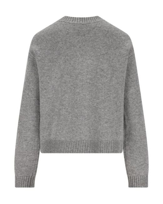 Gucci Gray Logo Intarsia Knit Jumper