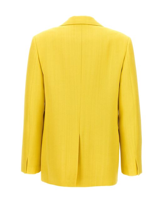 Jil Sander Yellow Single-Breasted Tailored Blazer