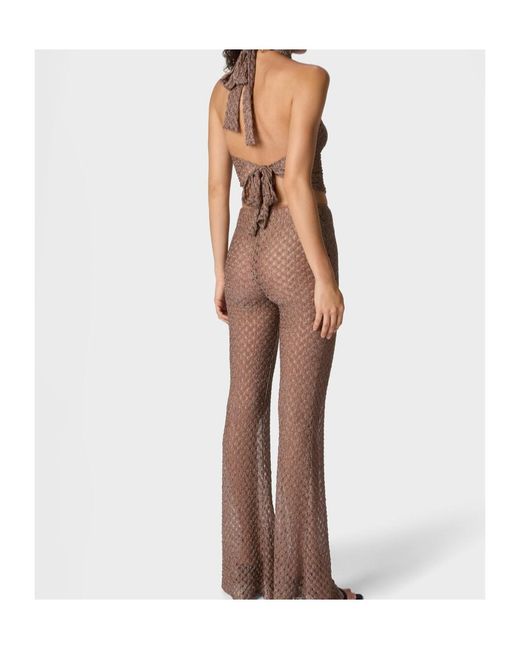 Missoni Brown Spiderweb Motif Scarf Top