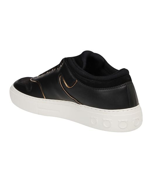 Ferragamo Black Logo Casual Sports Shoes for men