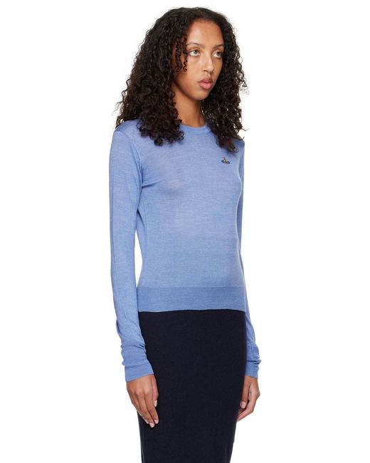 Vivienne Westwood Blue Orb Embroidered Knit Jumper