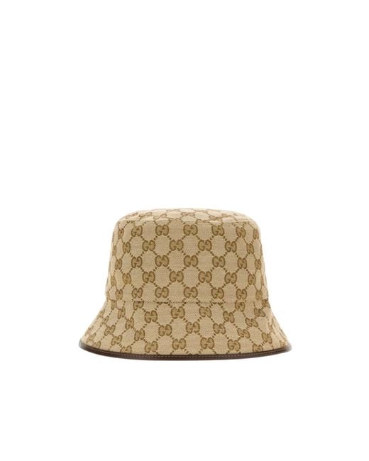 Gucci Natural Gg Monogrammed Bucket Hat