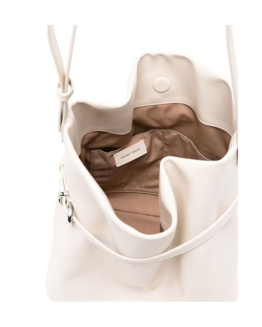 Emporio Armani White Belted Shoulder Bag