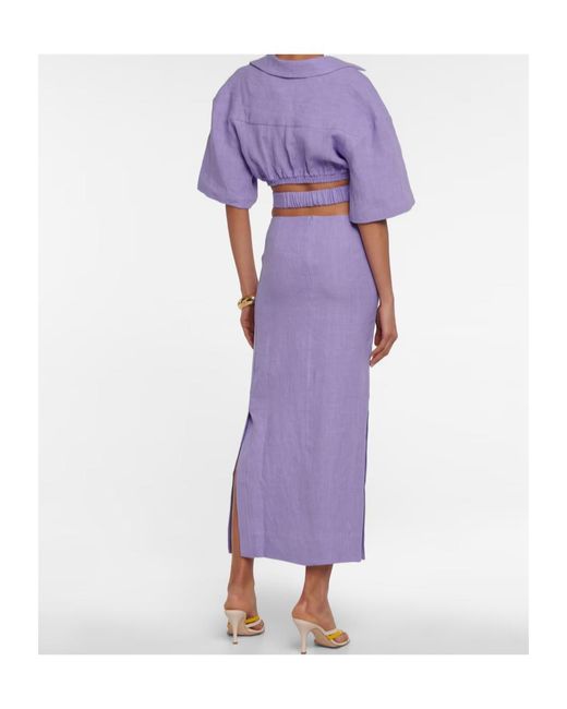 Christopher Esber Purple Cutout Cropped Top