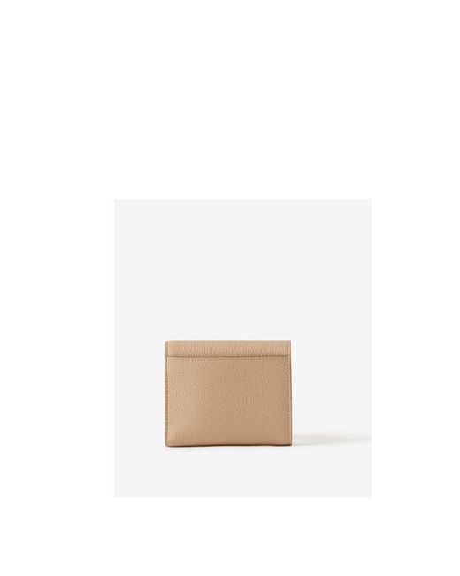Burberry Natural Tb-Logo Plaque Foldover Wallet