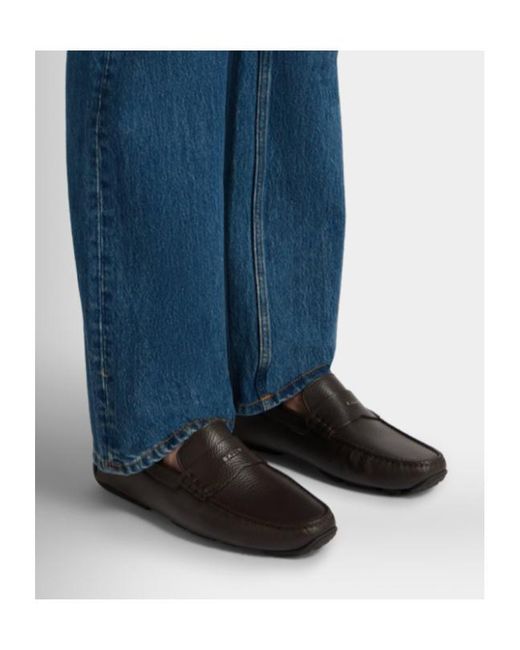 Bally Gray Logo Plaque Slip-On Loafers for men