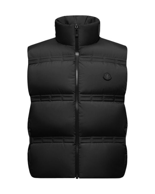 Moncler Black X Asap Rocky Logo Patch Zip-Up Gilet for men