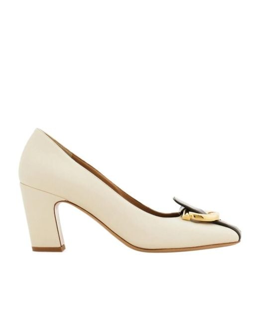 Ferragamo Metallic Ferragamo Oxide 70 Buckle Heeled Pumps
