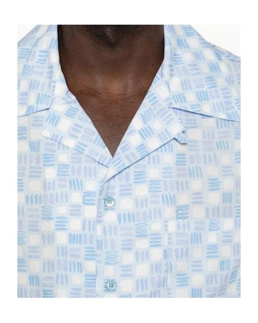 Marni Blue Printed Short Sleeved Shirt for men