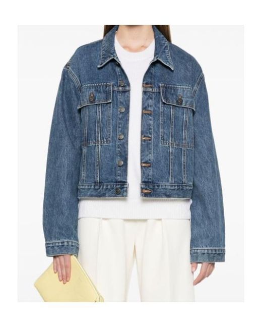 Khaite Blue Saunder Buttoned Denim Jacket
