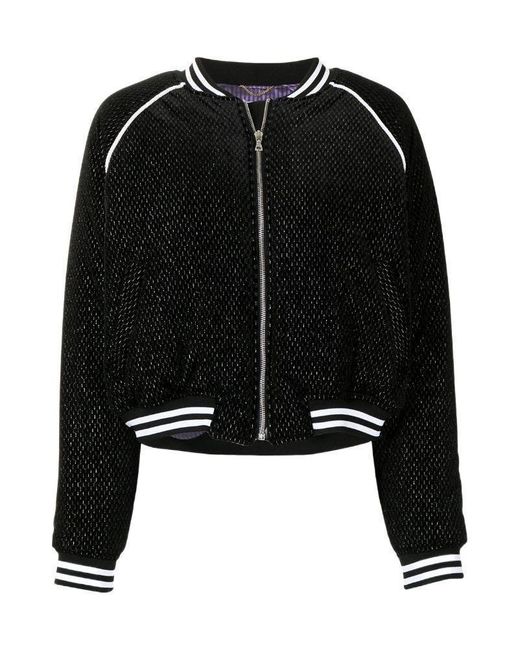 XOXOGOODBOY Black Logo-Embellished Bomber Jacket