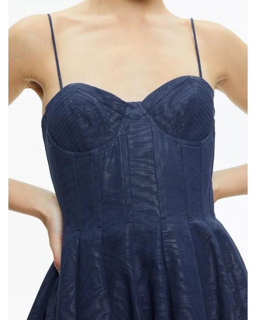 Alice + Olivia Blue Adara Bustier Minidress