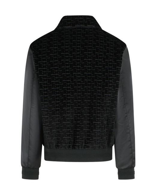 Balmain Black Velvet Bomber Jacket for men