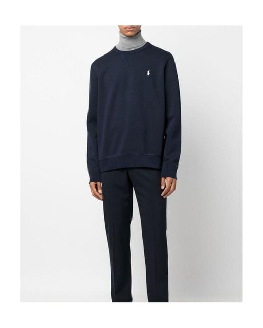 Polo Ralph Lauren Blue Pony Embroidered Crewneck Sweatshirt for men