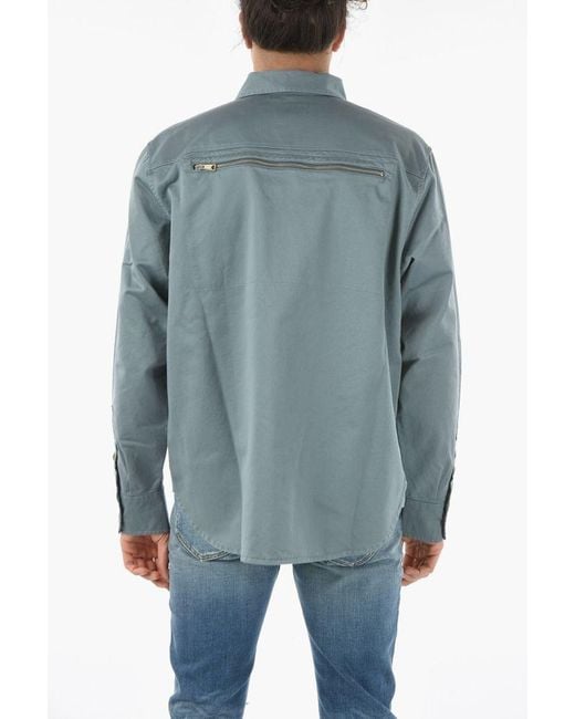 DIESEL Blue Utility Shirt Jacket for men