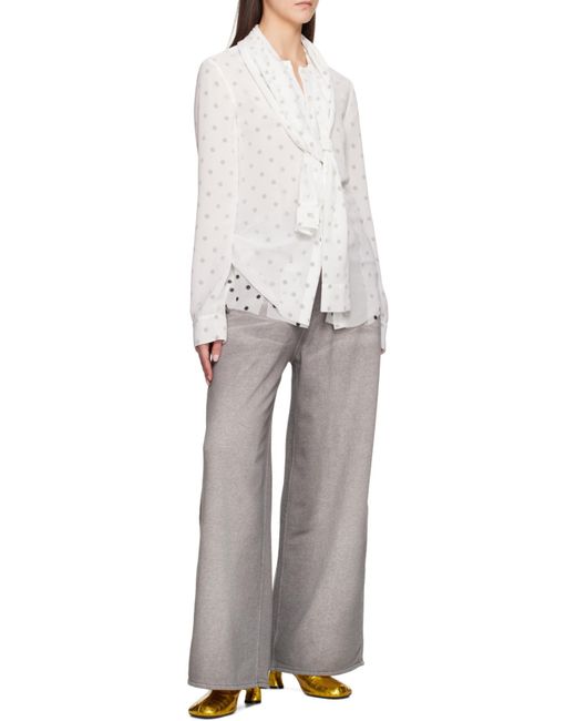 Acne White Layered Blouse