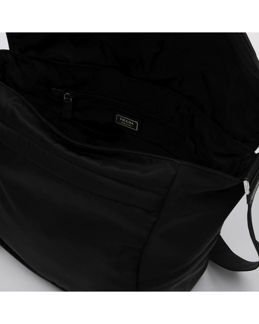 Prada Black Re-Nylon Triangle-Logo Crossbody Bag for men