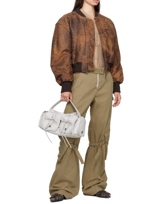 Acne Gray Pocket Detailed Top Handle Bag