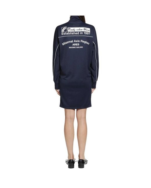 MM6 by Maison Margiela Blue Long-Sleeved Dress