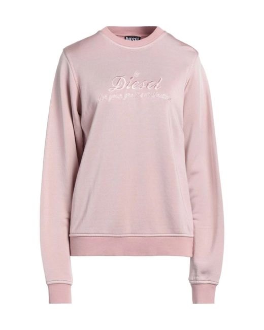DIESEL Pink Solid Color Sweatshirt