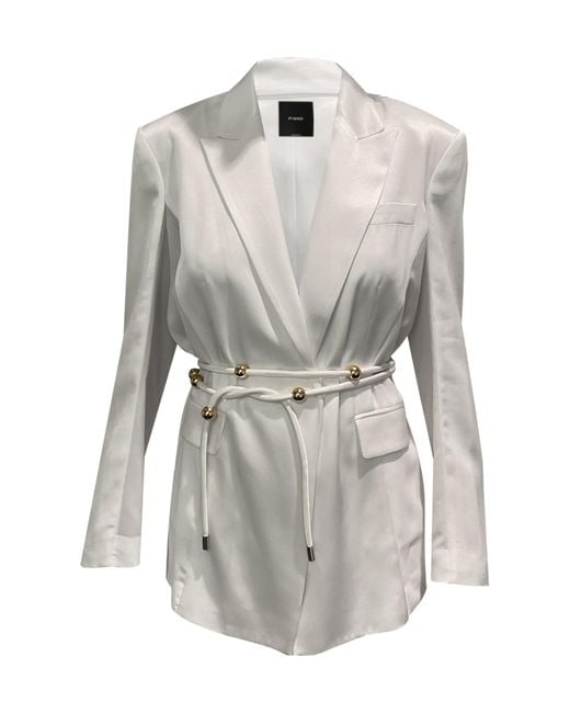 Pinko Gray Rope Tie Jacket