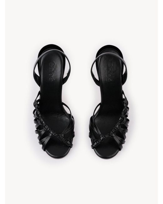 Chloé Metallic Chloé Estra Woven Heeled Sandals