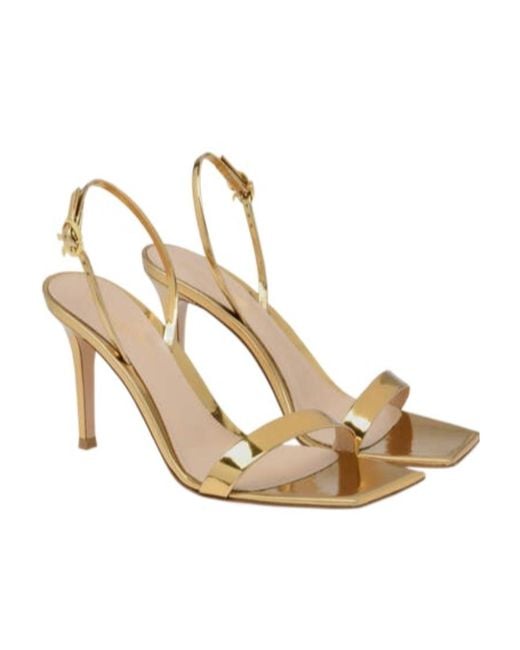 Gianvito Rossi Metallic Ribbon Open Toe Sandals