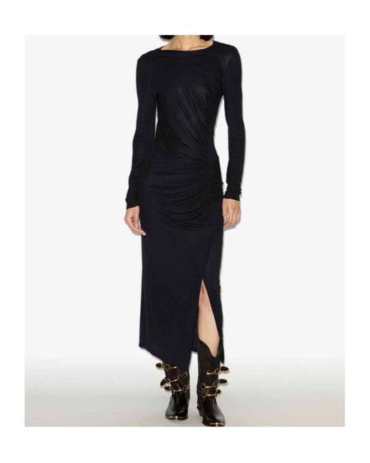 Isabel Marant Black Isabel Marant Étoile Jelina Long Draped Jersey Dress