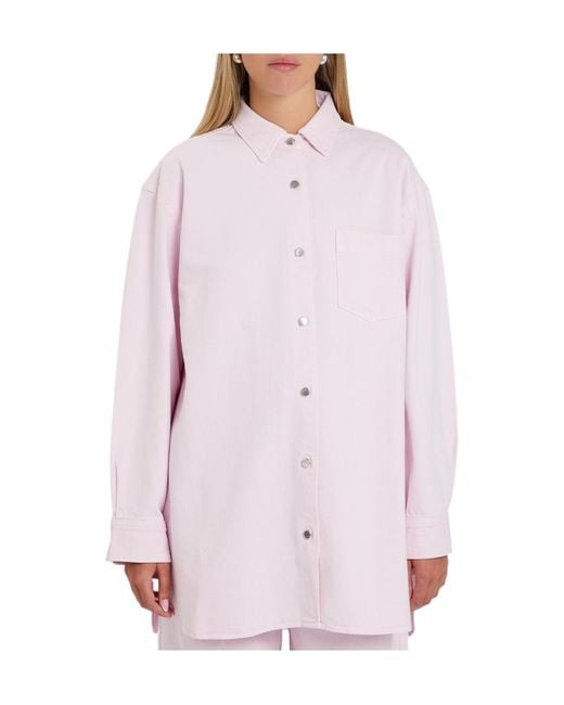 Agolde Pink Solid-Colour Denim Shirt
