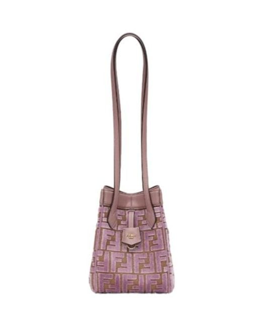 Fendi Origami Monogrammed Mini Bucket Bag in Pink | Lyst