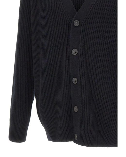 Mc2 Saint Barth Blue Herrison Ribbed Cardigan for men