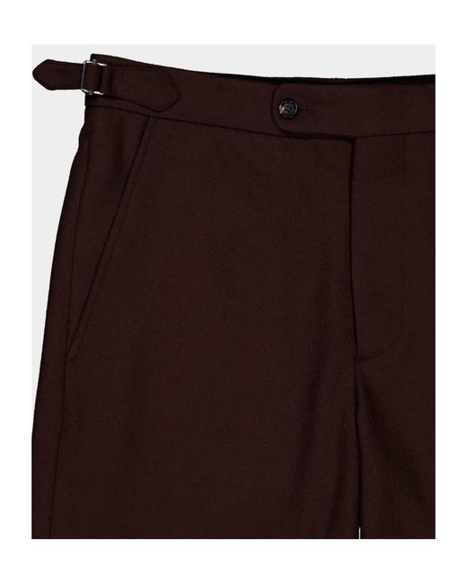 Bode Brown Side-Button Wool Casual Pants for men