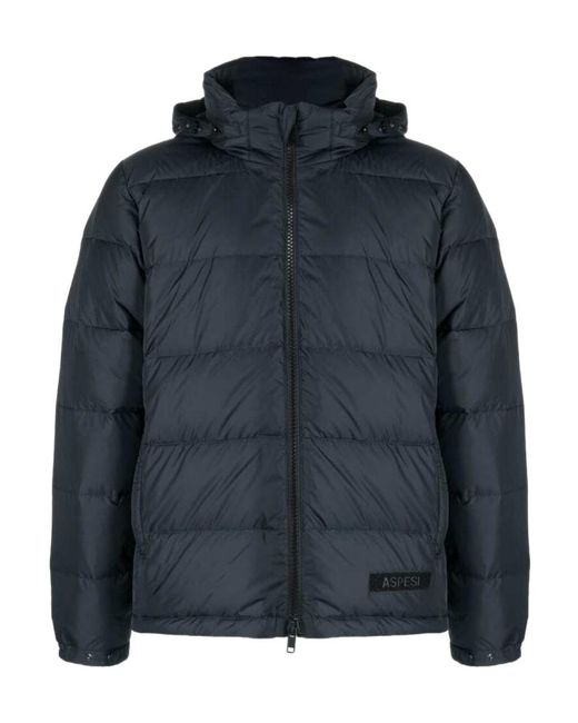 Aspesi Blue Slight Elasticity Puffer Jacket for men