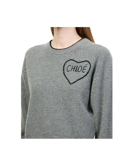 Chloé Gray Logo Sweater