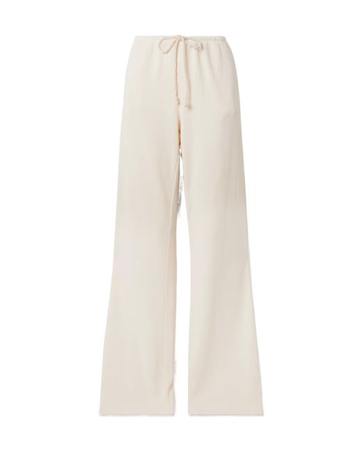The Elder Statesman White Cashmere Blend Wide-Leg Sweatpants